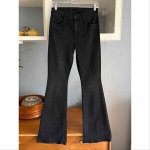 MOTHER The Weekender Jeans in Blackbird High Rise Flare